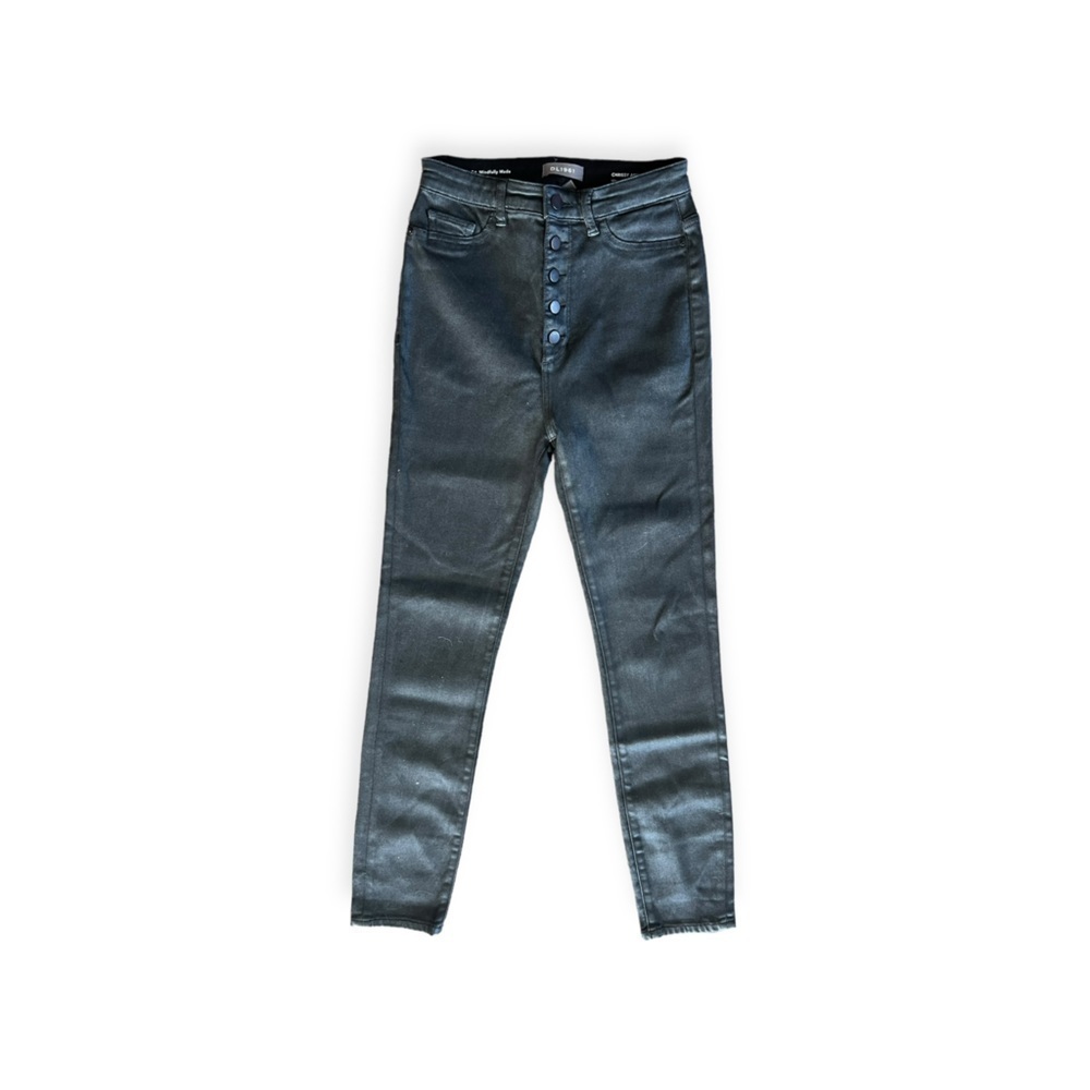 DL1961 Chrissy Ankle pants Jeans Ultra High Rise skinny graphite black 27 - Picture 1 of 11